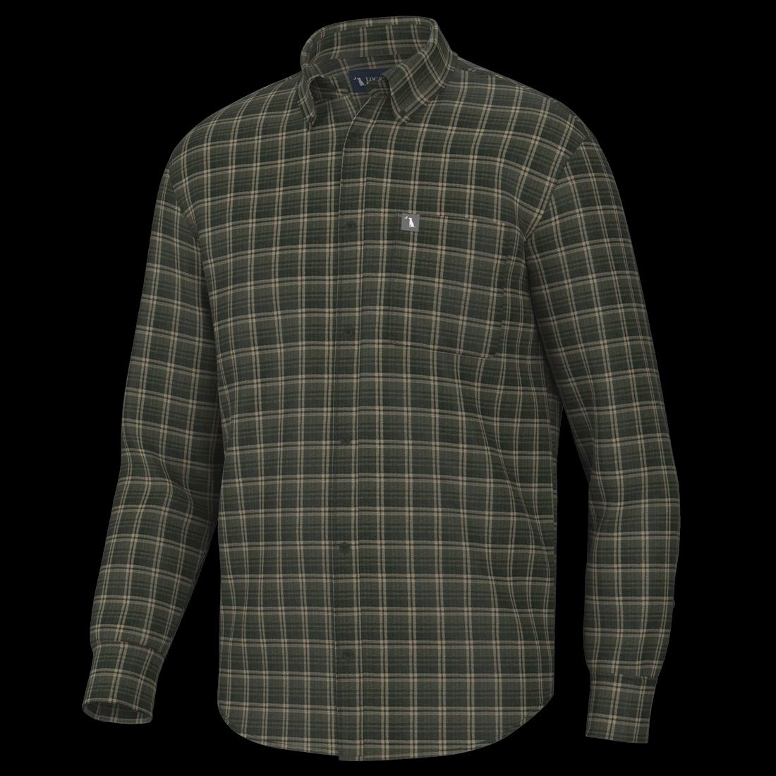 Gardner Stretch Flannel, Color: FOB - Forest/Olive/Brown, Size: SML