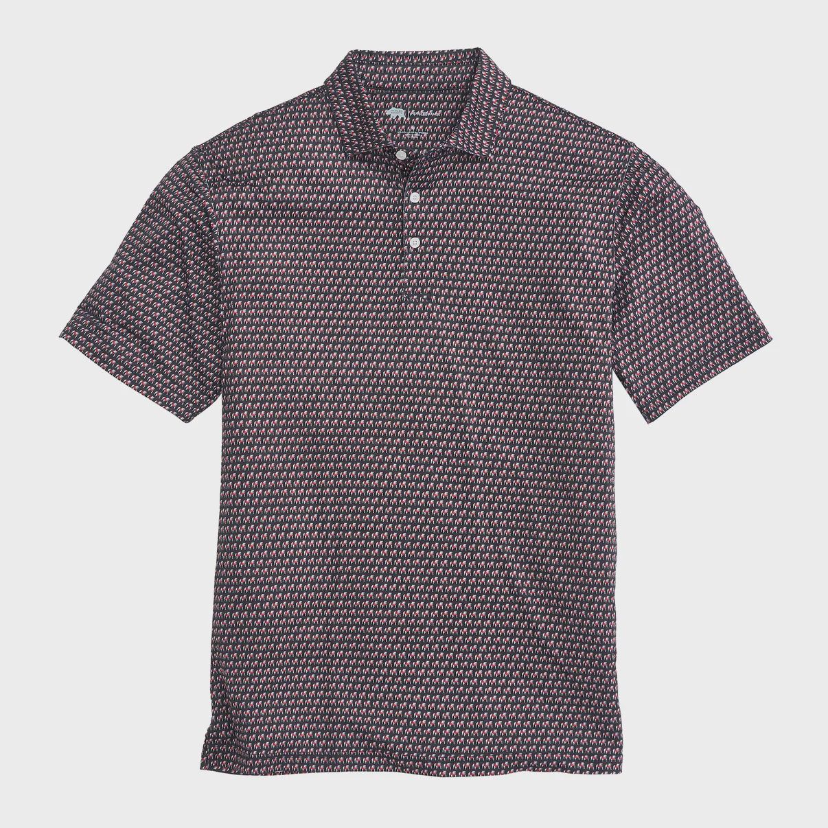 Standing Bulldog Printed Polo, Color: 002-Black, Size: SML