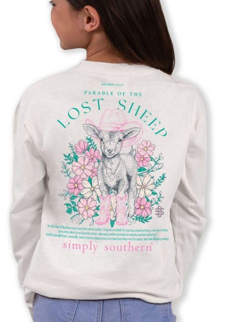 Sheep Long Sleeve T-Shirt - White, Color: White, Size: SML