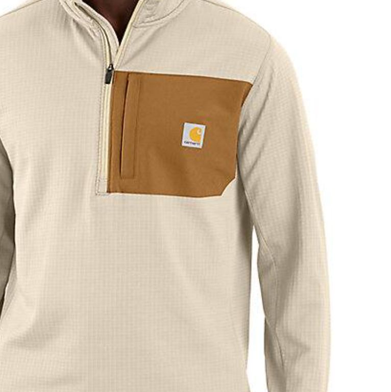 Men's Force® Relaxed Fit Half Zip T-Shirt, Color: A16-Oat Milk, Length: REG, Size: 2XL
