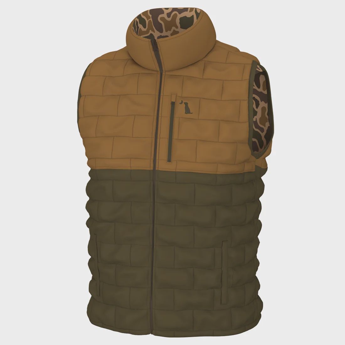 Duck Down Vest, Color: OSC-Old School Camo, Size: SML