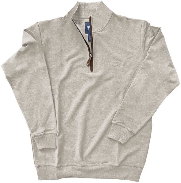 French Terry Quarter Zip, Color: BE-Beige, Size: MED