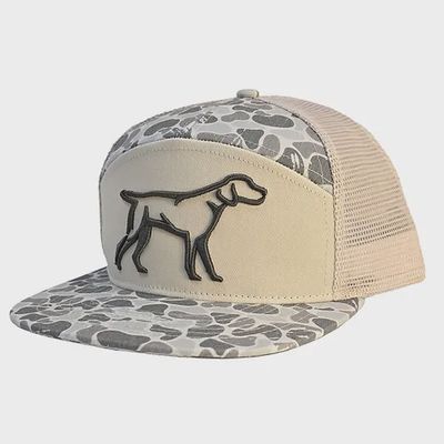 Green Backwoods Camo 7 Panel 3D Puff Hat