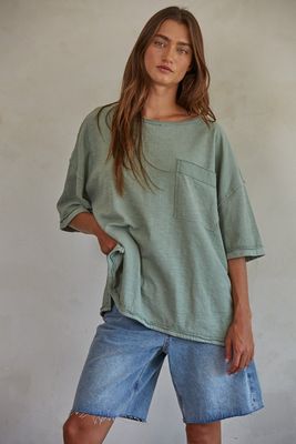 Kayden Short Sleeve Drop Shoulder Pocket Tee