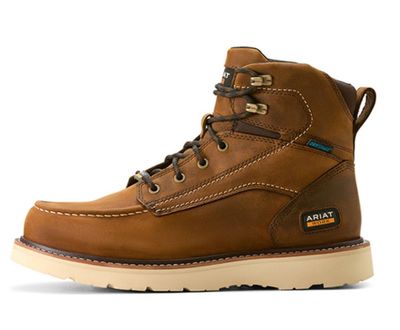 Men's Rebar Wedge Moc Toe 6 In Boot - Distressed Brown