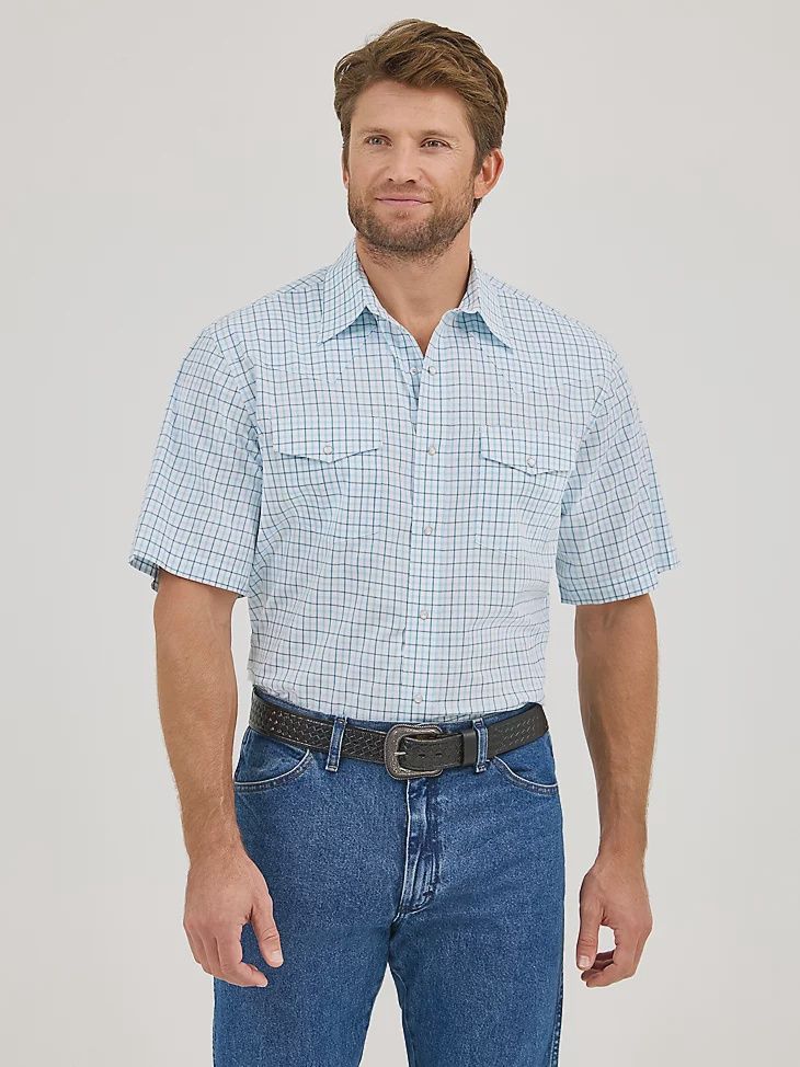 Wrinkle Resist Short Sleeve Snap Shirt