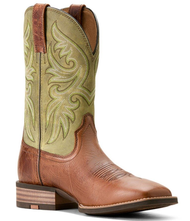 Slingshot Performance Western Boots - Dark Tan/Easy Green