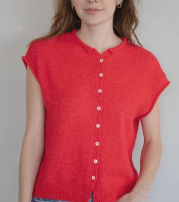 For The Girls Sweater Vest W/ Buttons