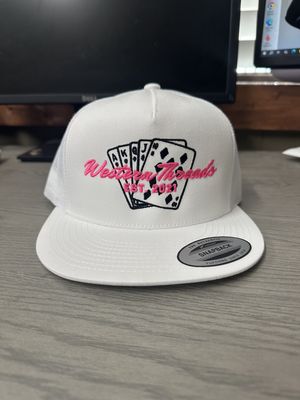 Western Threads Pink Cards Trucker Hat
