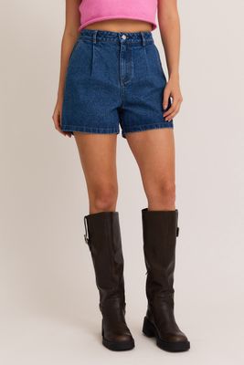 Going On Pleated Denim Shorts