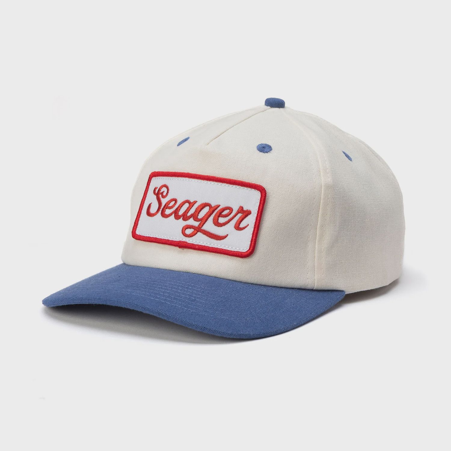 Uncle Bill Hemp Snapback Hat - Cream/Blue