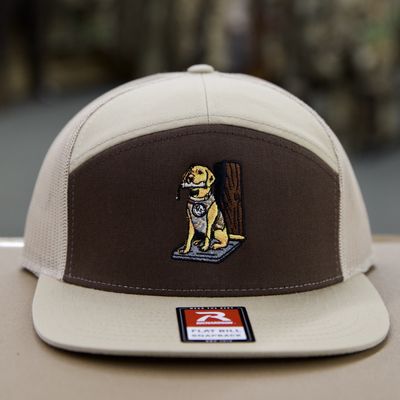 Yellow Lab &amp; Bumper 7-Panel Hat - Brown/Khaki
