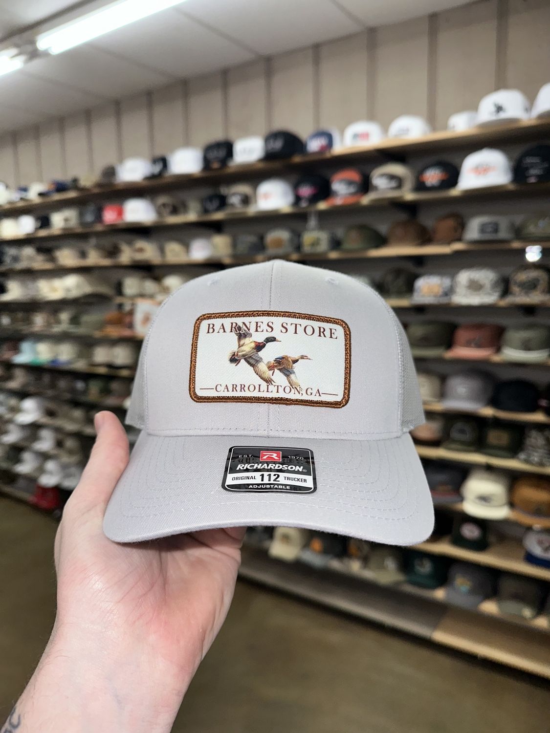 Flying Ducks Patch Trucker Hat - Light Grey