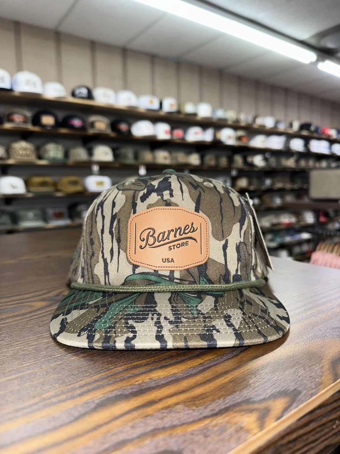 Mossy Oak Greenleaf Leather Patch Rope Hat