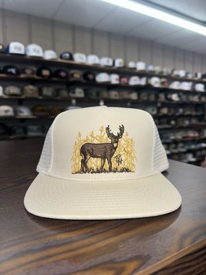 Corn Field Buck High Profile Trucker Hat - Cream