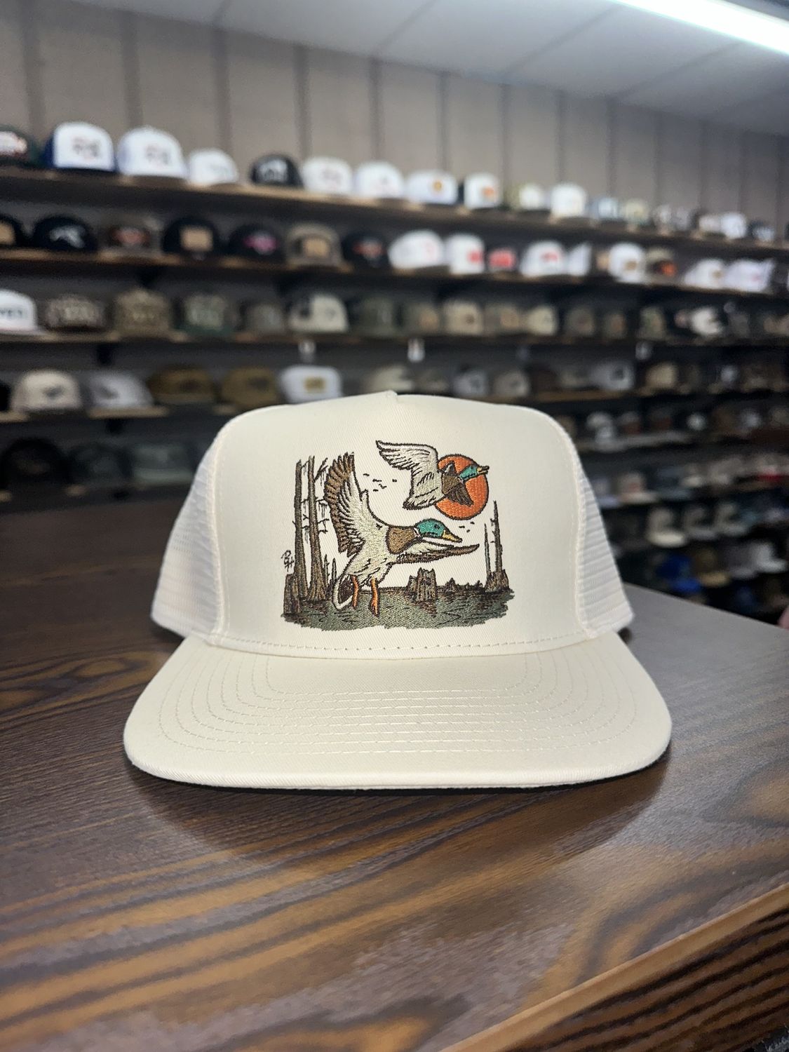 Mallard Scene High Profile Trucker Hat - Cream