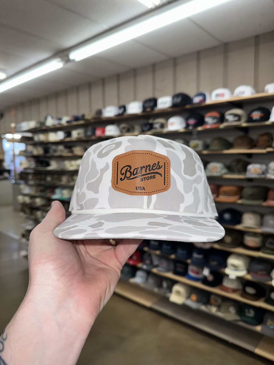 Leather Patch Rope Hat - Blizzard Duck Camo