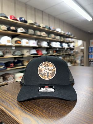 Camo Rubber patch Trucker Hat - Black