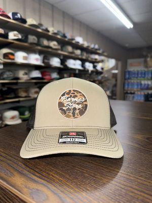 Camo Rubber Patch Trucker Hat - Khaki/Coffee