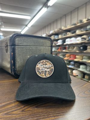 Camo Rubber Patch Hat - Solid Black