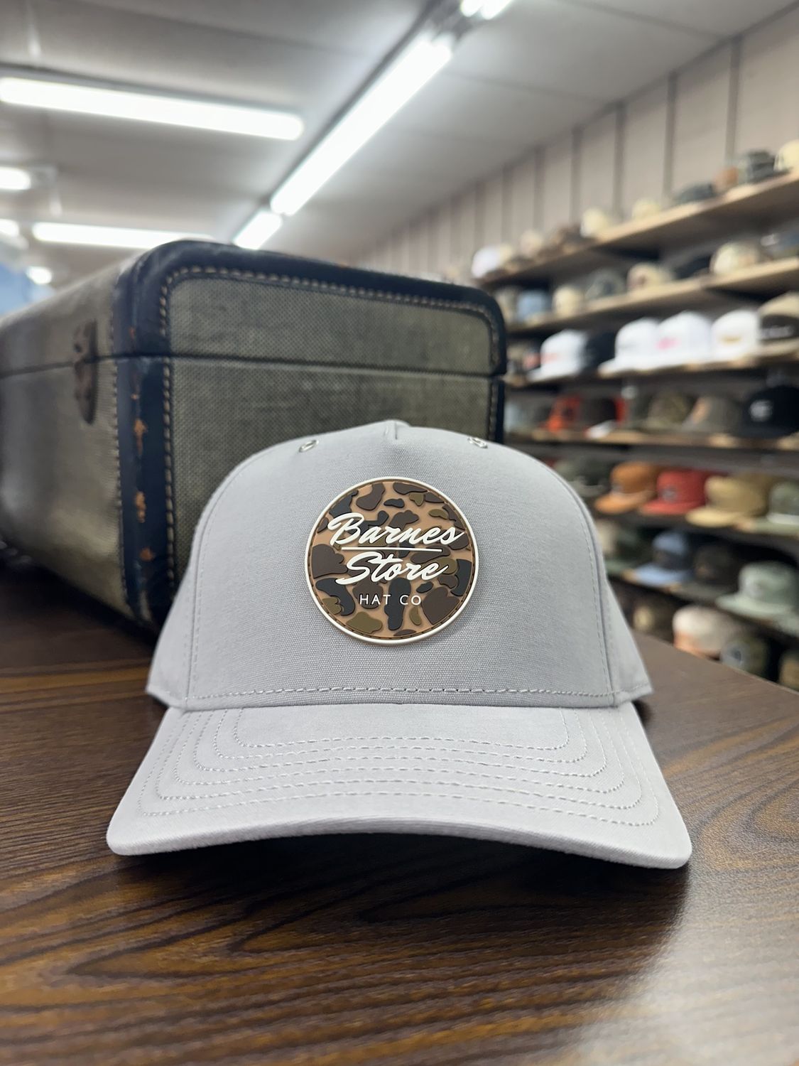 Camo Rubber Patch Hat - Solid Grey