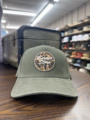 Camo Rubber Patch Hat - Solid Olive
