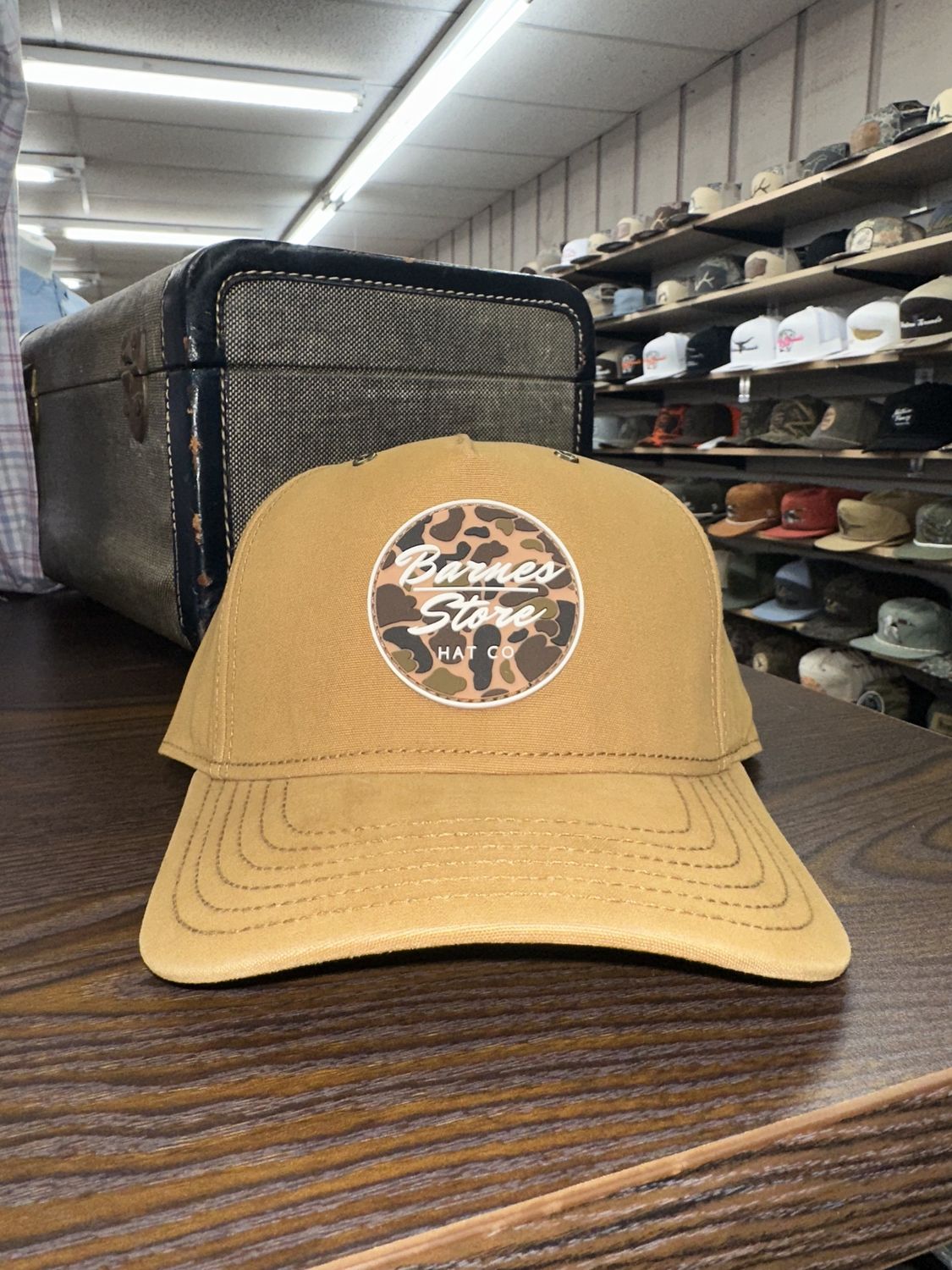 Camo Rubber Patch Hat - Solid Wheat