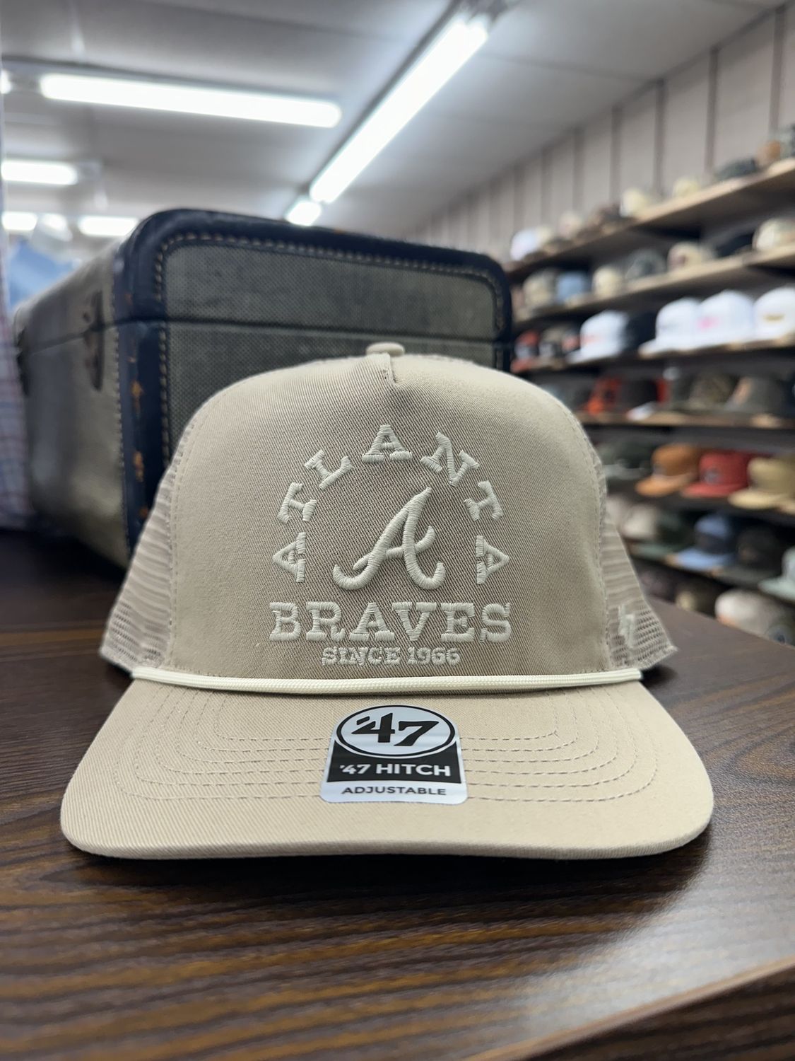 Atlanta Braves Khaki Ranchero Rope Hat