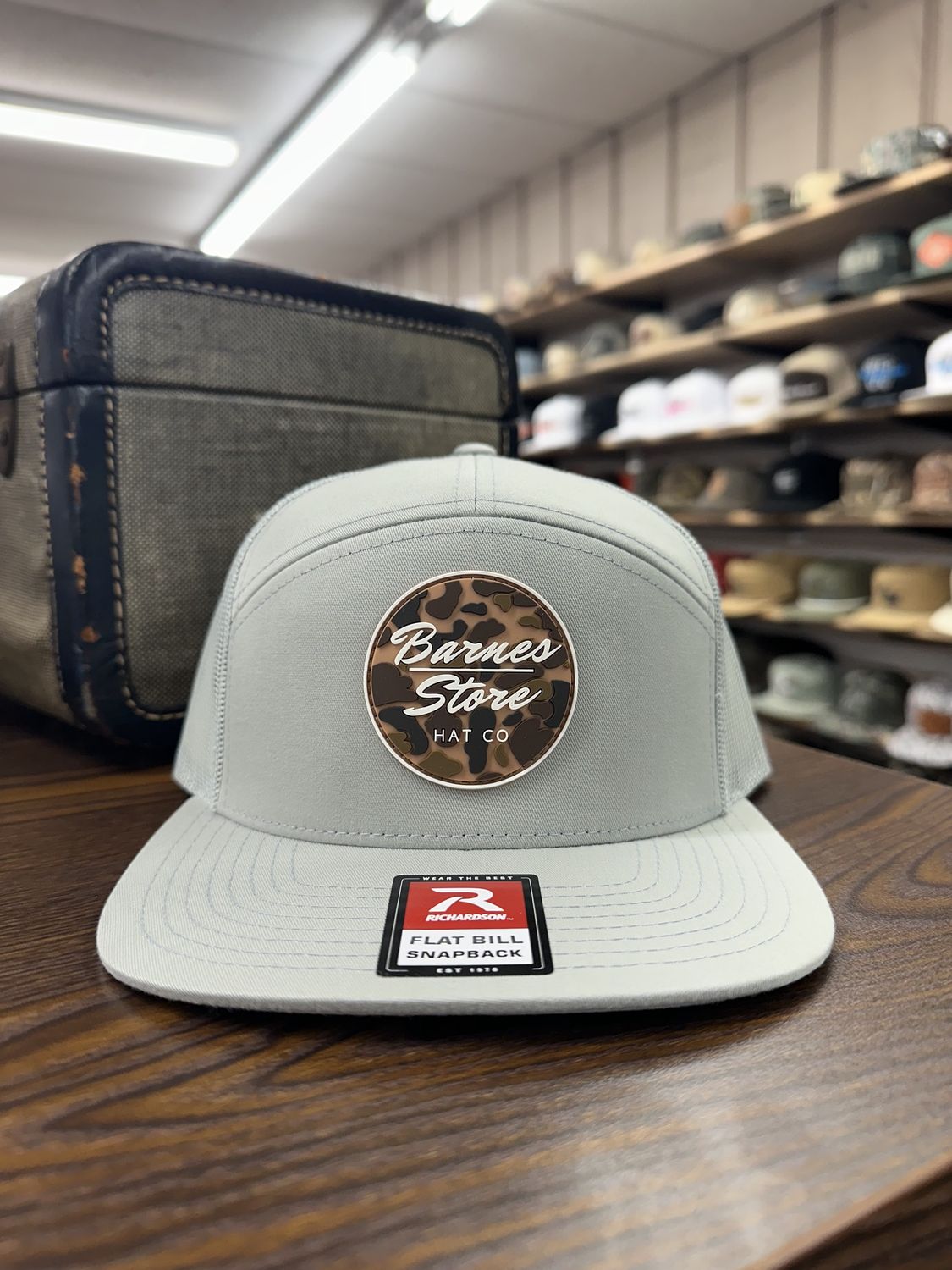 Camo Rubber Patch 7 Panel Hat - Quarry