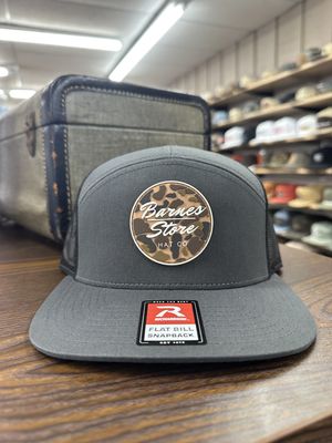 Camo Rubber Patch 7-Panel Hat - Charcoal/Black