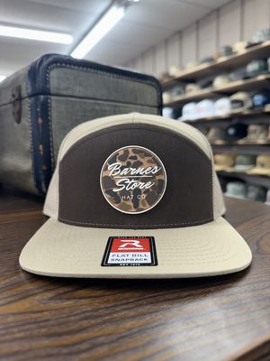Camo Rubber Patch 7-Panel Hat - Brown/Khaki