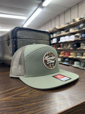 Camo Rubber Patch 7-Panel Hat - Loden