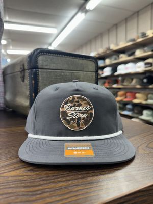 Camo Rubber Patch Roper Hat - Charcoal