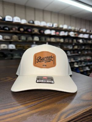 Leather Patch Trucker Hat - Cream