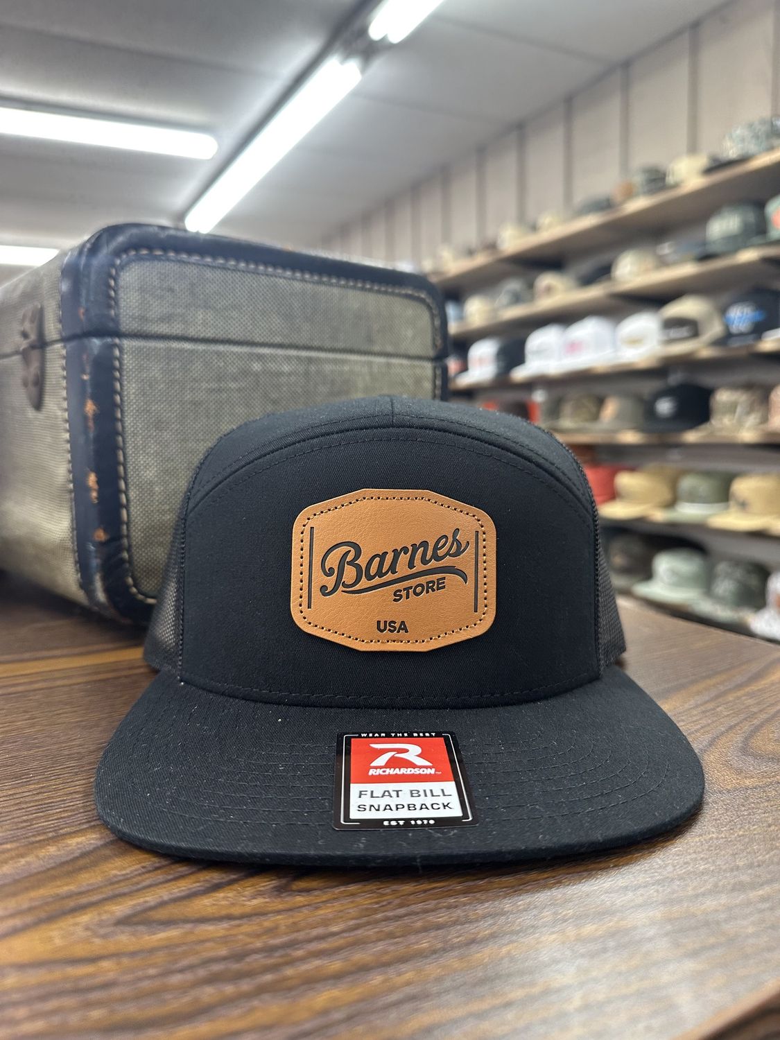 Leather Patch 7-Panel - Black