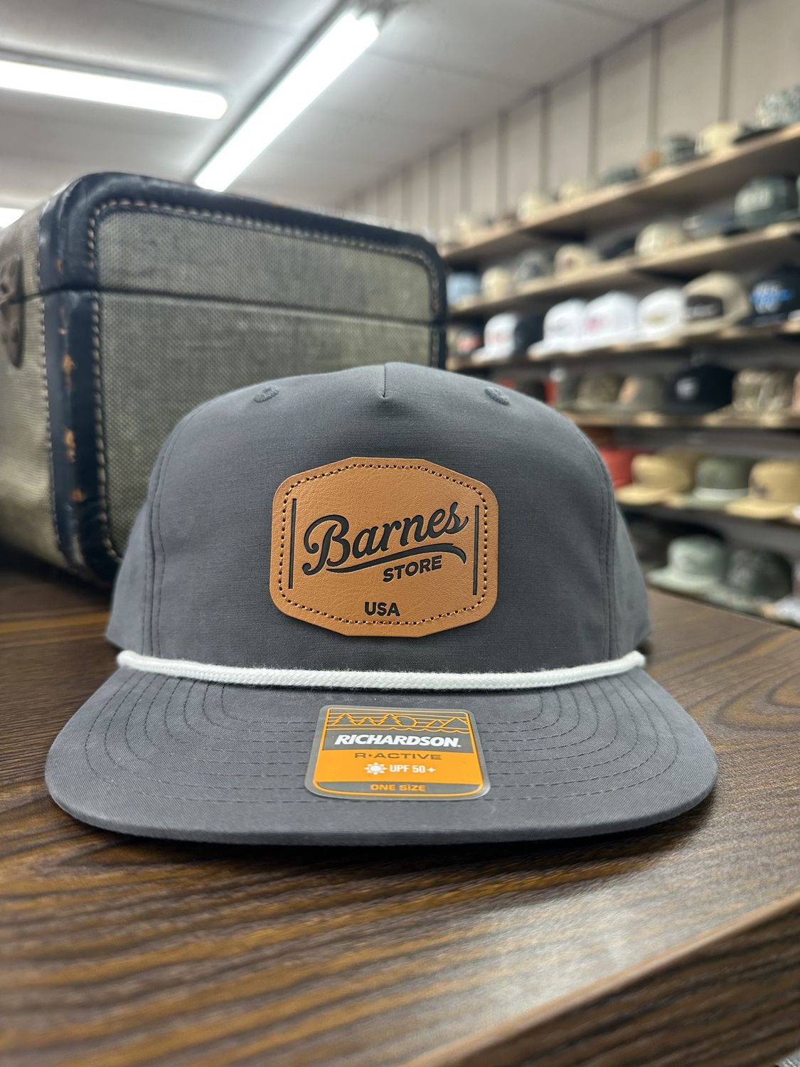 Leather Patch Roper - Charcoal/White