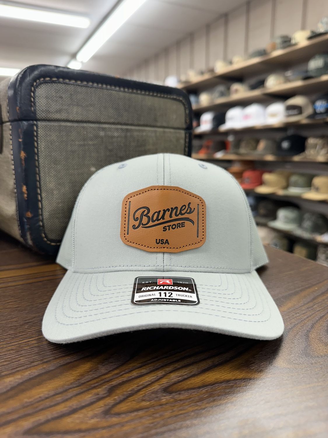 Leather Patch Trucker Hat - Quarry