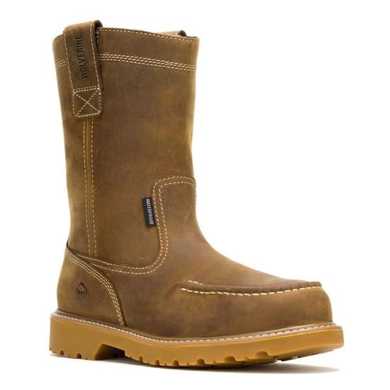 DuraShocks Dark Wheat Floorhand Moc Toe Wellington Boot
