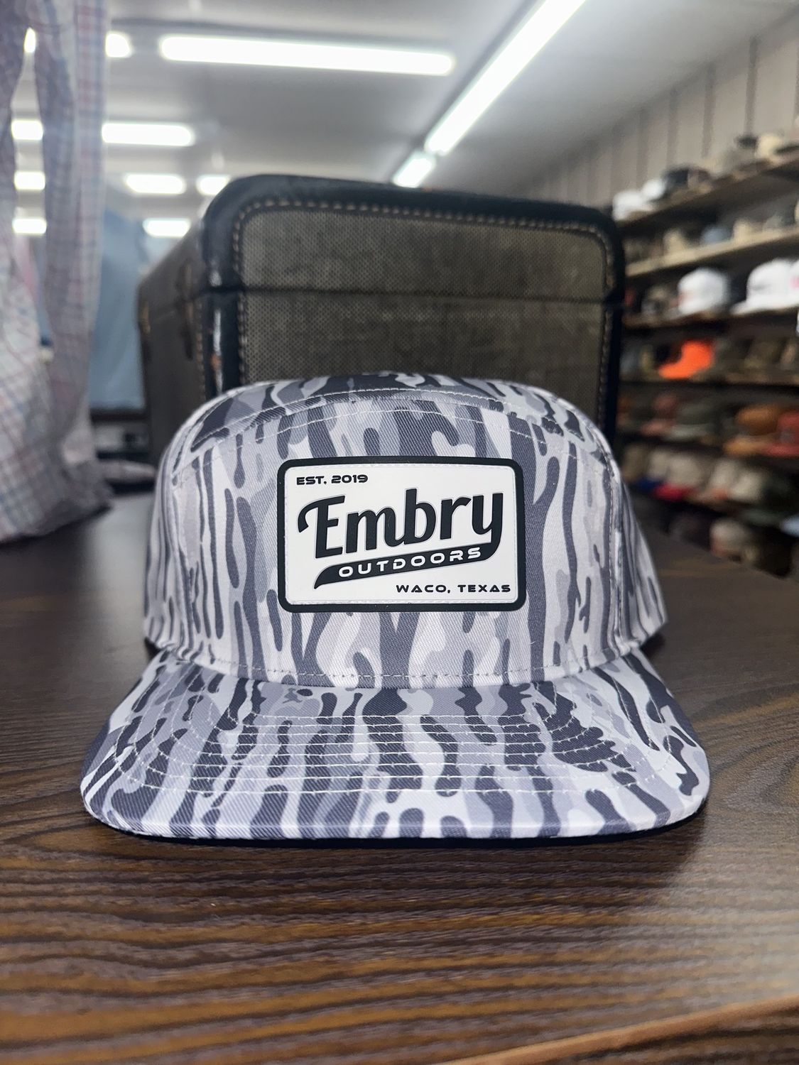 White Ranch Camo 6 Panel Hat