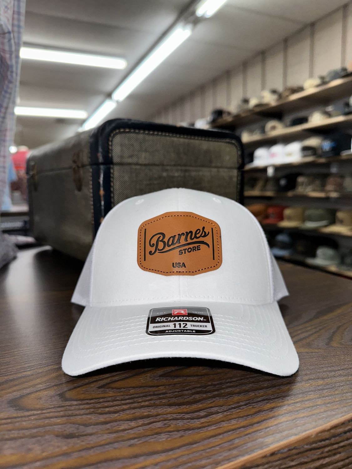 Leather Patch Trucker - White