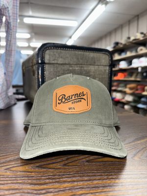 Leather Patch Hat - Olive