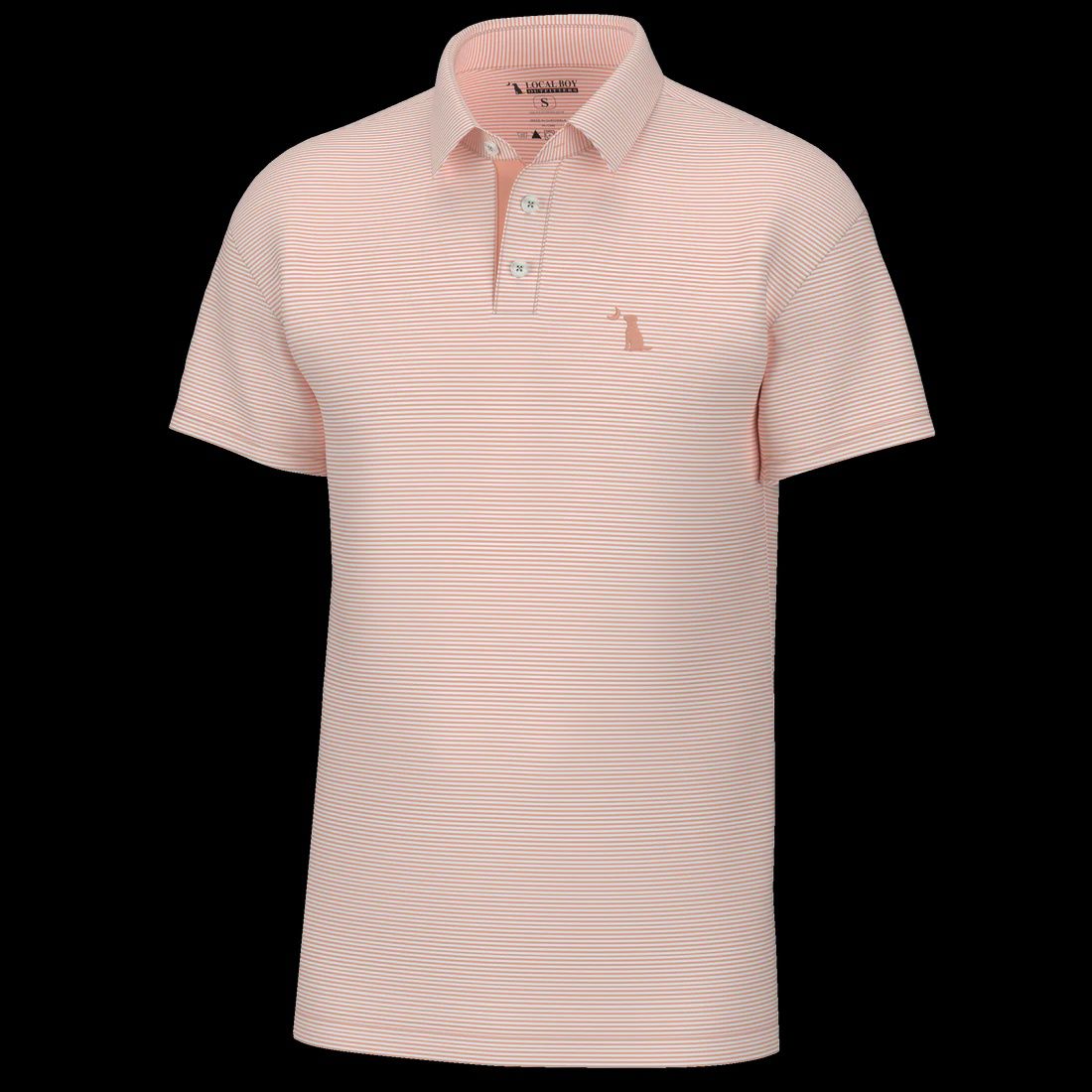 Youth Palms Polo, Color: PCW - Peach/White, Size: XSML