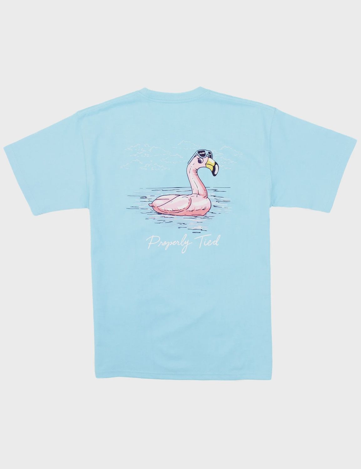 Flamingo Float Short Sleeve Tee - Aqua