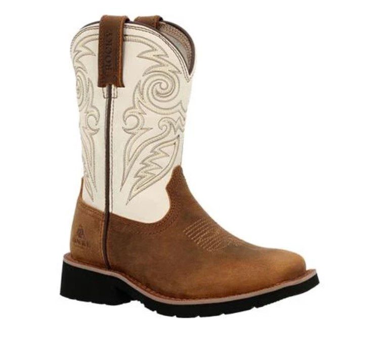 Youth Mono Crepe Western Boot - Ivory