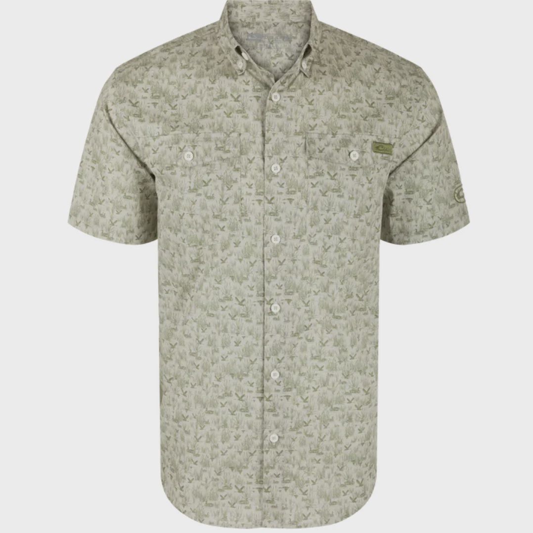 The Cotton Short Sleeve Shirt - Marsh Print