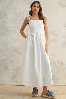 Graceful Bow Detail Midi Dress