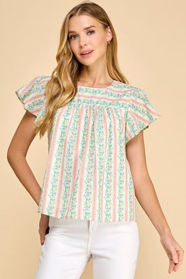No Matter What Flutter Sleeve Top