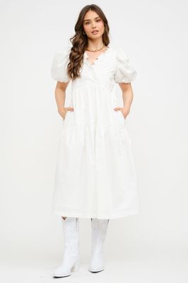 Emmy Ruffle Detail Midi Dress