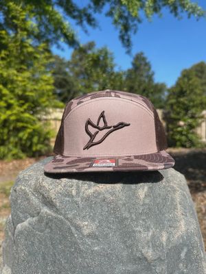 7 Panel Bark Duck Camo Hat - Brown Icon