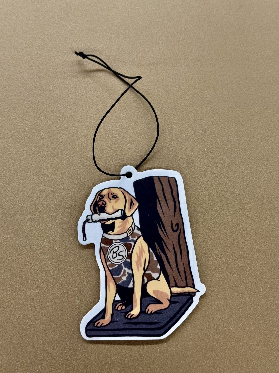 Yellow Lab &amp; Bumper Air Freshner - Black Ice Scent